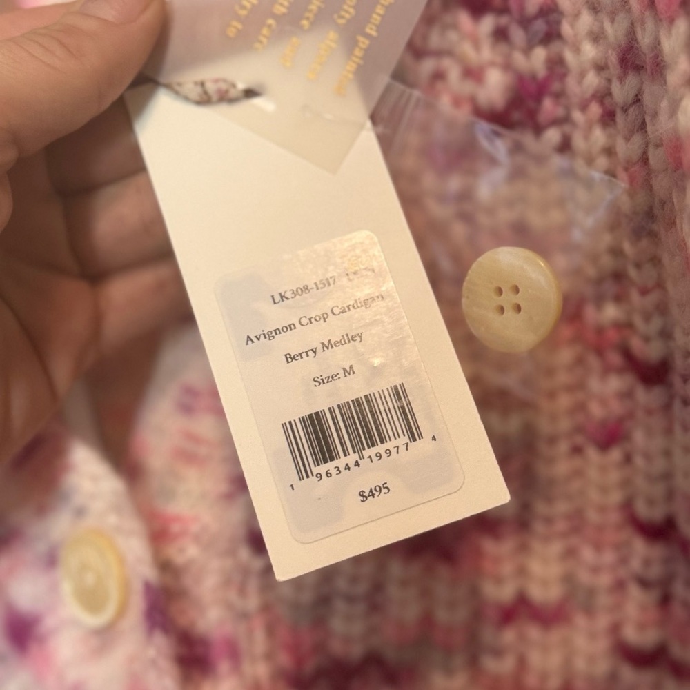 LoveShackFancy Avignon Crop Cardigan - Berry Medley - Picture 3 of 7